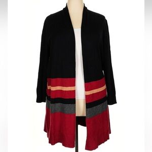 Lane Bryant Black and Red Colorblock Cardigan Sweater Plus Size 18 20 NWT